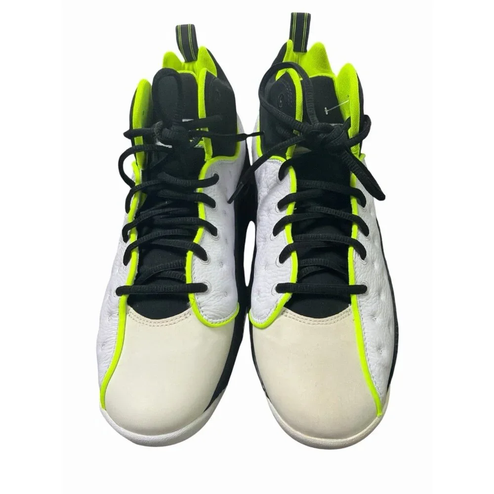 NIKE JORDAN JUMPMAN TEAM II SIZE 9.5( 819175 -102 ) WHITE / VOLT-BLACK-WOLF GREY - Picture 2 of 7